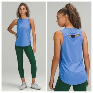 Lululemon Sculpt Tank Top Sleeveless Lightweight Fit Rounded Hem Blue Nile